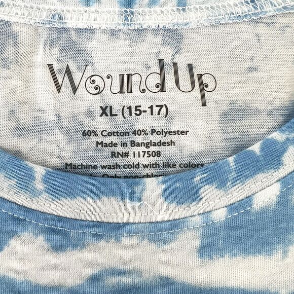 Wound Up "Not My First Rodeo" Blue White Tie-Dye Short Sleeve T-Shirt Size XL - Picture 4 of 10